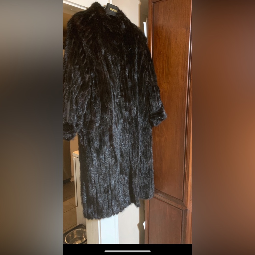 Full length women’s real black mink coat